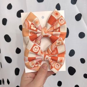 Hippie Smiley Face Hair Bows